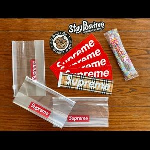 Supreme Burberry Sticker and Ziploc Pack and Candy